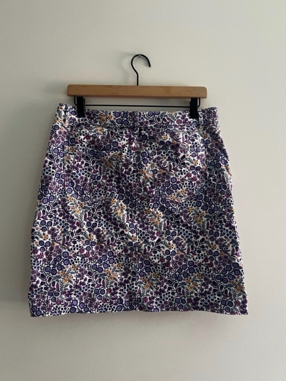 Talbots Floral Skirt Women’s 8 Purple Cotton Liberty Style Preppy Cottagecore - Picture 5 of 5